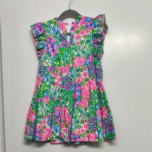 Lilly Pulitzer Floral Kids Dress - Pink and Green.